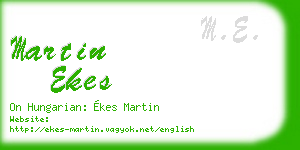 martin ekes business card